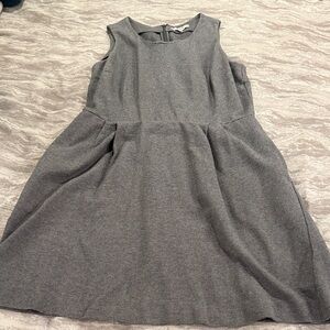 Madewell Sleeveless Gray Knit Fit-and-Flare Dress (medium)